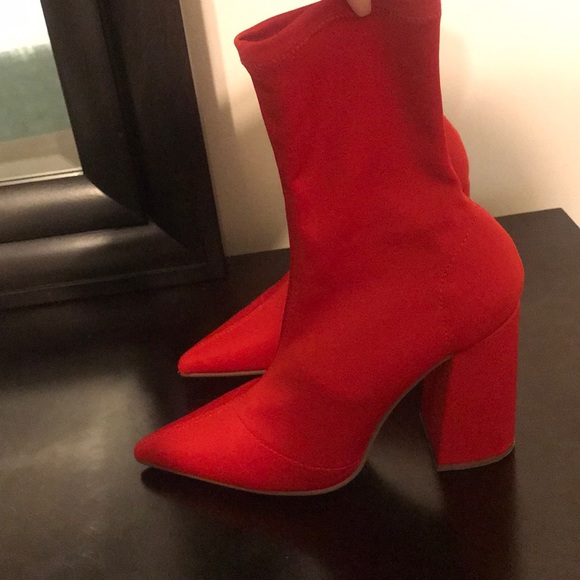 flared heel sock boots